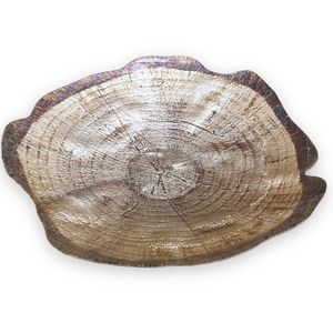 Vintage Blown Glass Tree Ring Platter Bowl